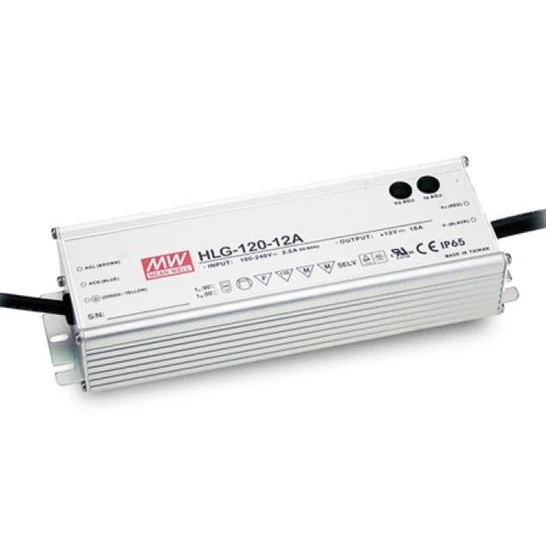 120W 12V, HLG-120H-12A LED-muuntaja, Mean Well - Image 2