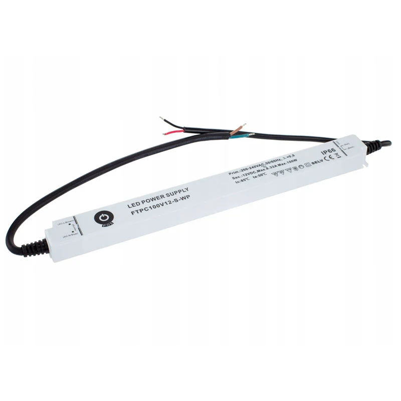 100W 12V LED-muuntaja SLIM IP66 - Image 2