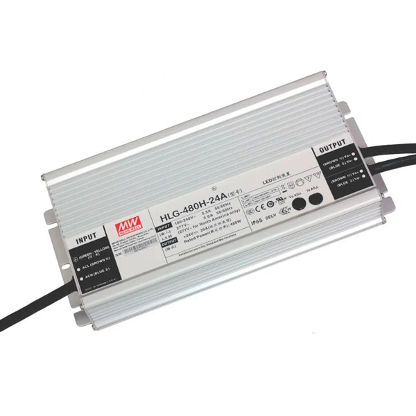 480W 24V LED-muuntajaHLG-480H-24A, Mean Well - Image 2