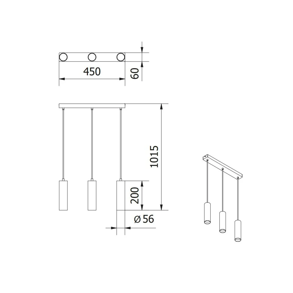TRESOS 2 LED-riippuvalaisin valkoinen 3 x GU10 - Image 5